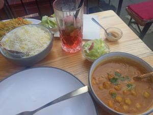 Channa masala with rice at CHASKAA in Hamburg
