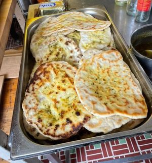Freshly made vegan naan bread at Veganarchy in Antwerpen
