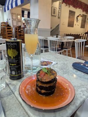 Grilled aubergine #Veganuary at The Real Greek in Sheffield