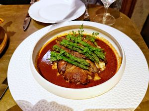 Blue oyster mushroom steak  at Le Basque in New York City