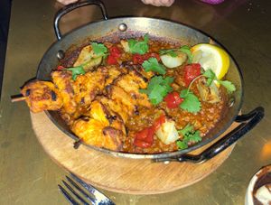 Chicken paella at Le Basque in New York City
