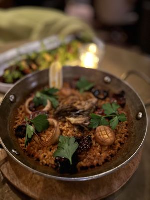 Mushroom paella   at Le Basque in New York City