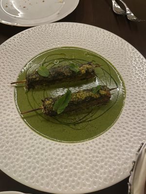 “Lamb” with mint   at Le Basque in New York City