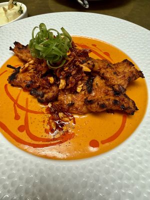 Perfectly seasoned and textured spicy ‘chicken'  at Le Basque in New York City