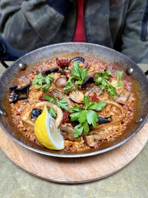 Mushroom paella   at Le Basque in New York City