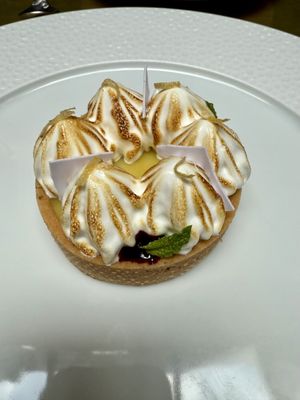 lemon - elderberry tart  at Le Basque in New York City
