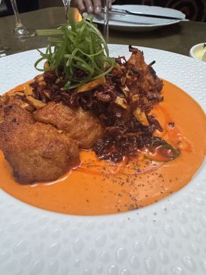 Grilled chicken pintxos —recommend  at Le Basque in New York City