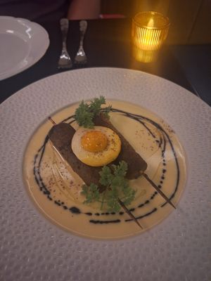 Truffle beef pintxo at Le Basque in New York City