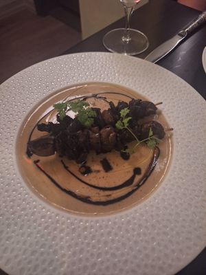 Mushroom pintxo at Le Basque in New York City