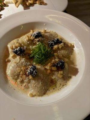 Truffle Shrimp Raviolii  at Le Basque in New York City
