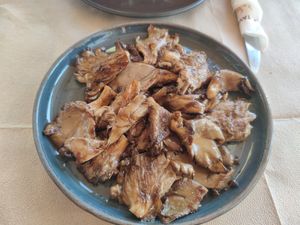 Oyster mushrooms at Archontariki Taberna in Kalampaka