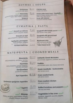Menu July 2025 at Archontariki Taberna in Kalampaka