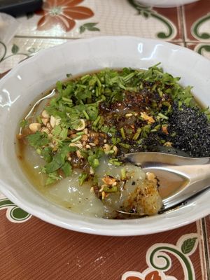 Porridge made from green peas.  at Tofu Porridge -ข้าวฟืนอุ่น in Chiang Mai