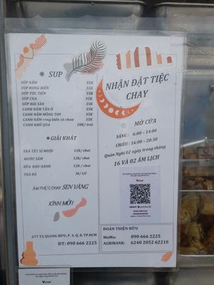 Notice at Sen Vang in Ho Chi Minh City