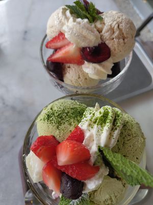 Matcha ice cream and summer queen at Atelier Giri in Arnhem