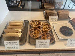 Sweet pastries Friday 3 April 2026. The banana/walnut cake and the lemon/coconut cake are both nice. at Atelier Giri in Arnhem