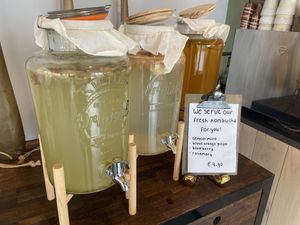Homemade kombucha  at Atelier Giri in Arnhem