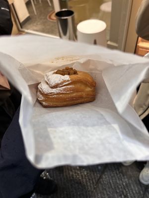 Apple and cinnamon, filled with vanilla cream  at Rebecca Pasticceria in Genoa