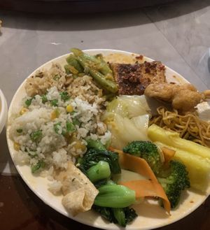 Fried rice, spicy tofu, beans and veggies   at Su Ke's House - 素客之家 (龙潭市井店) in Qujing
