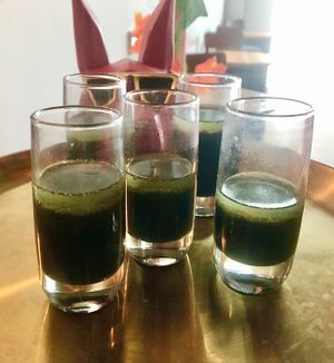 Charcoal lemonade  at Oui Sports Bar + Terrace in Dubai