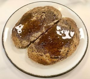 Wholemeal toast with maple syrup  at Oui Sports Bar + Terrace in Dubai