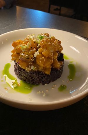 Cauliflower and venere rice  at Jardi d'Artà in Mallorca