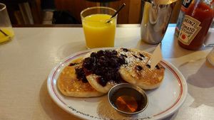 Blueberry pancakes at The Breakfast Club - Seven Dials in London