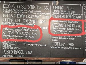 Menu options. at The Grind Cafe in Vallejo