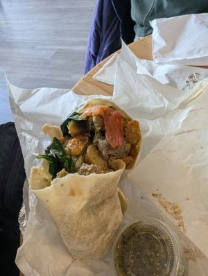Vegan burrito opened up. 🙂 at The Grind Cafe in Vallejo