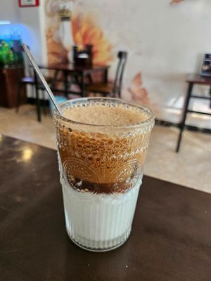 Yoghurt coffee at Anhly vegan in Sapa