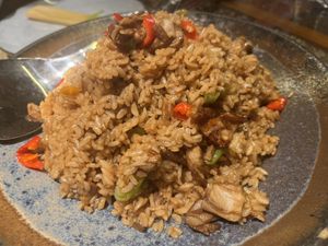 Mushroom fried rice  at Juezhengjing Vegetarian Restaurant Xishan Courtyard - 觉正净素食餐厅西山小院 in Kunming