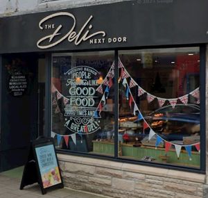 Outside shop/cafee  at The Deli Next Door in Elgin