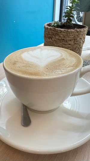 Cafe con leche  at Che Vegan Café in Madrid