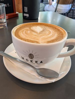 Cappuccino with almond milk at Barrio The Neighbourhood Cafe - Kallithea in Crete