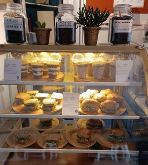 Fruit-based overnight oats, layered granola coconut yoghurts, vegan pesto sandwiches at Lekko in Sopot