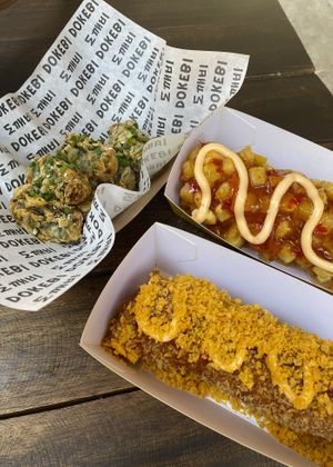 pidan con doritos veganooosss #Veganuary at Dokebi Korean Street Food in Santiago