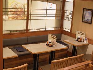 The atmosphere of a traditional Japanese set meal restaurant. at Suisha - AQ'A Hiroshima Center (生そば食事処 水車 アクア広島バスセンター街店) in Hiroshima