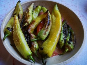 Blistered Paprikas, Oilve Oil, Lemon at Coogee Common in Coogee