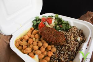 Quinoa, veggie nugget, salad, chickpeas  at Ital Creations - Food Stall in Basseterre