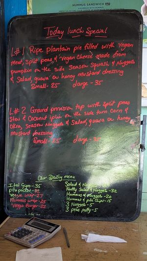 Specials menu  at Ital Creations - Food Stall in Basseterre