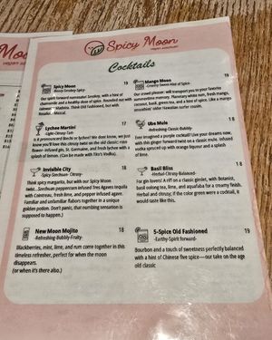 Menu at Spicy Moon - Chelsea in New York City