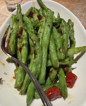 Green beans - recommended!  at Spicy Moon - Chelsea in New York City