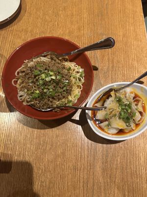 Noodles and wontons  at Spicy Moon - Chelsea in New York City
