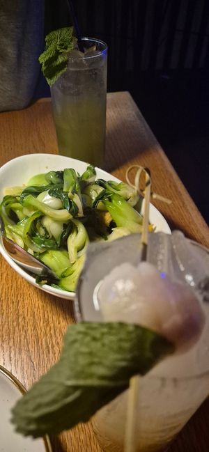 garlic greend at Spicy Moon - Chelsea in New York City