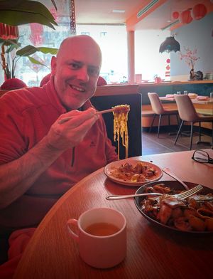 Enjoying the glass noodles at Spicy Moon - Chelsea in New York City