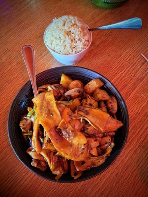 Double fried King Mushrooms at Spicy Moon - Chelsea in New York City