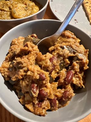 Vegan bean & veg curry from the shop   at Kirkmichael Community Shop and Cafe in Maybole