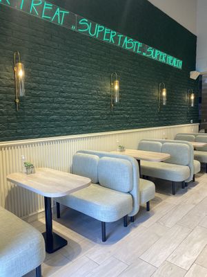 Indoor seating  at The Guilt Free Company in Doha