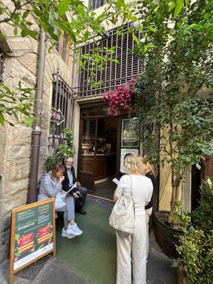 Entrance to bar  at Serre Torrigiani in Piazzetta in Florence