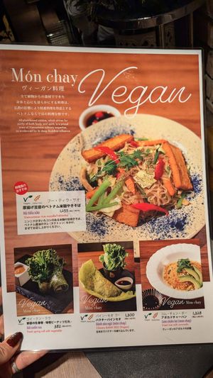 Vegan menu at Banh Xeo Saigon  in Tokyo